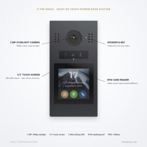 DH624 features DH624 door station with 3.5 inch touch screen — key features