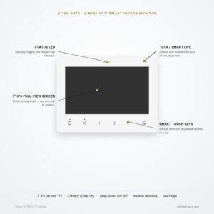 DH7G features DH7G 7 inch Tuya Wi-Fi monitor — key features