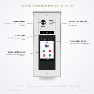 DT821 features DT821 modular door station with touch screen — key features