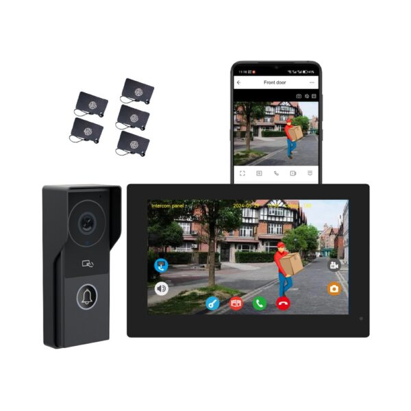 kw06-ip7-black KONX KW06-IP7 — 2-Wire Slim WiFi Video Kit, Black